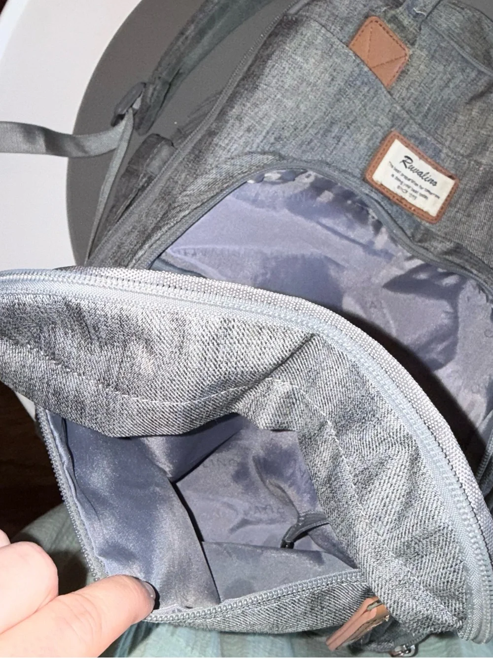 Large Gray Baby Diaper Backpack - Hands-Free Baby Bag